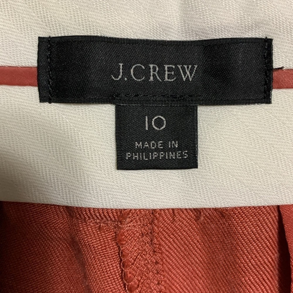 J. Crew Women’s Linen Blend Terracotta Size 10 Pleated Trousers Office Quiet - Picture 6 of 12